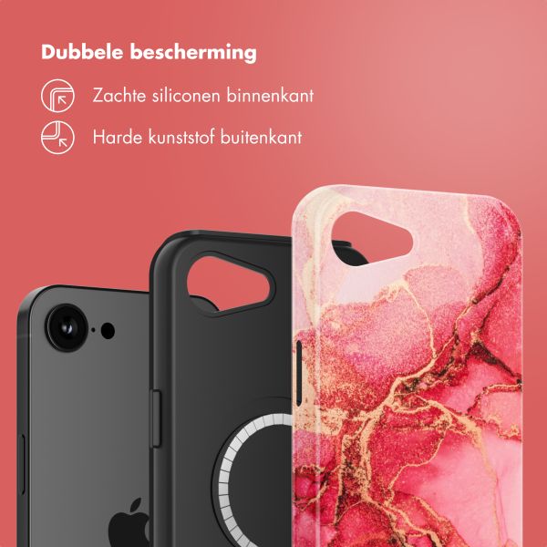 Selencia Vivid Backcover met MagSafe Apple iPhone 16e - Rosy Marble
