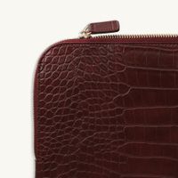 Selencia Croco laptop hoes 13 inch - Laptopsleeve - Burgundy