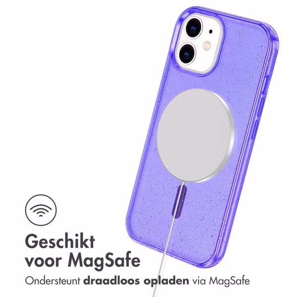 imoshion Sparkle Backcover met MagSafe Apple iPhone 12 (Pro) - Glitter Paars
