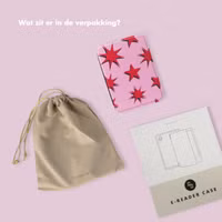 Selencia Vivid Bookcase Kobo Clara Colour / Clara BW - Stars Rubine Red Light Pink