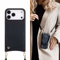 Selencia Nova Telefoonhoes met Koord en Pashouder Apple iPhone 17 Pro Max - Zwart