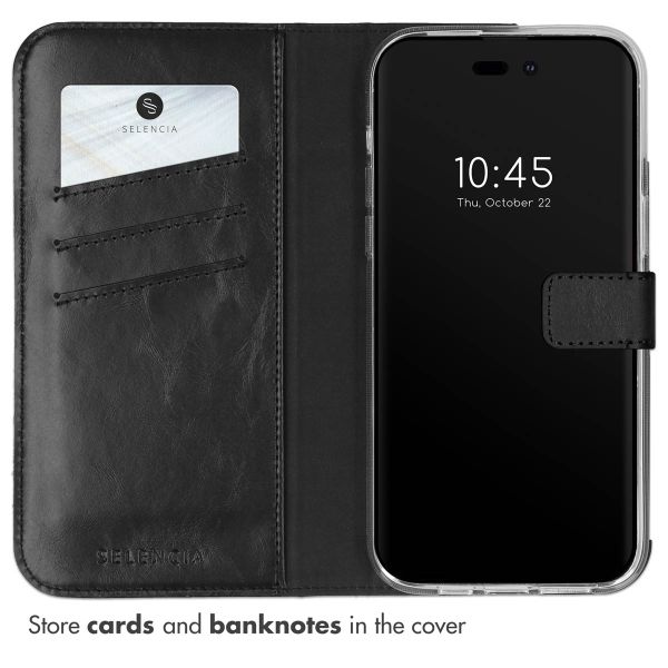 Selencia Genuine Leather Book Case Apple iPhone 14 Pro Max - Black