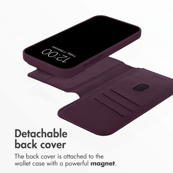 Accezz 2-in-1 Leather Bookcase with MagSafe Apple iPhone 18 Pro / 17 Pro - Heath Purple