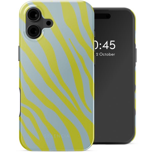 Selencia Vivid Backcover met MagSafe Apple iPhone 16 - Zebra Winter Sky Titanium Yellow