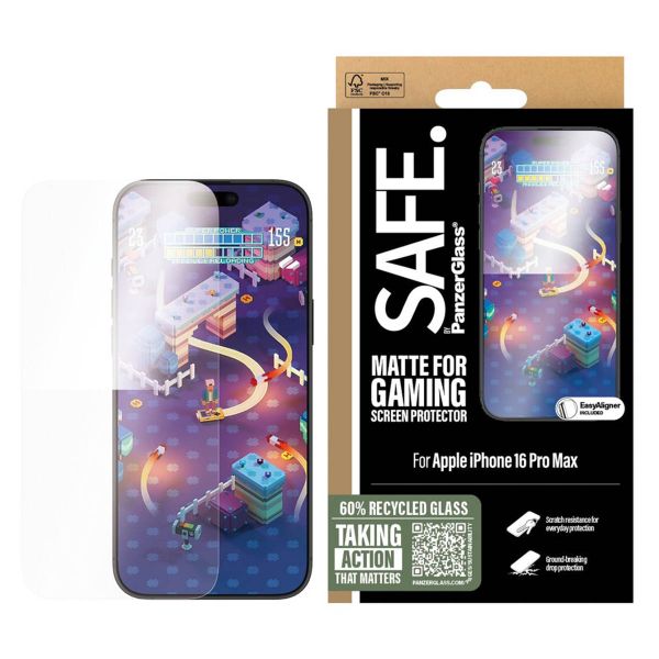 SAFE by PanzerGlass Gaming Screenprotector Ultra Wide Fit met applicator Apple iPhone 16 Pro Max