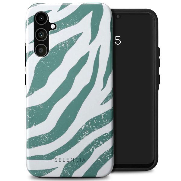 Selencia Vivid Tough Backcover Samsung Galaxy A34 (5G) - Colorful Zebra Pine Blue