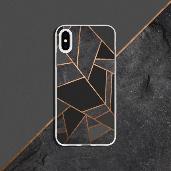 Design Backcover iPhone 11 Pro Max - Grafisch Zwart / Koper