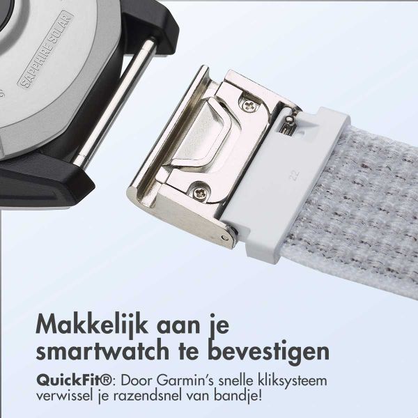 imoshion QuickFit® Nylon bandje Garmin Watch | 22 mm aansluiting - Wit