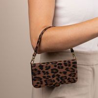 Selencia Sabi Bookcase met Panterprint Apple iPhone 12 (Pro) - Mocha Brown