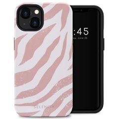 Selencia Vivid Backcover iPhone 13 - Colorful Zebra Old Pink