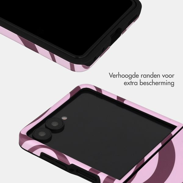 Selencia Vivid Backcover met MagSafe Samsung Galaxy Z Flip 8 - Wavy Swirl Pink Plum