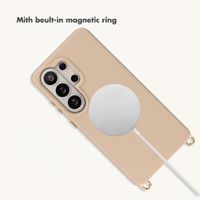 Selencia Rivièra MagSafe Back Cover with detachable hooks Samsung Galaxy S26 Ultra - Milky Latte