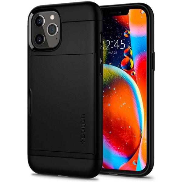 Spigen Slim Armor CS Backcover iPhone 12 (Pro) - Zwart