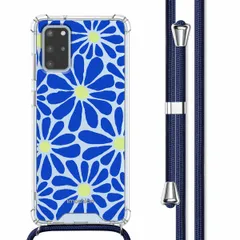 imoshion Design hoesje met koord Samsung Galaxy S20 Plus - Cobalt Blue Flowers Connect