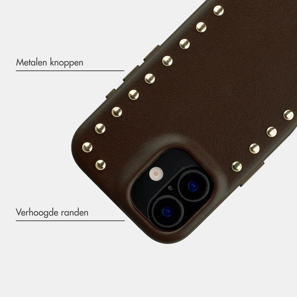 Selencia Studs Backcover met MagSafe Apple iPhone 16 - Cacao Crush