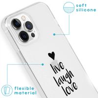 imoshion Design hoesje iPhone 13 Pro - Live Laugh Love - Zwart