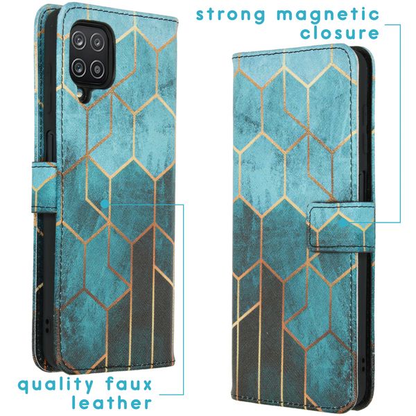 imoshion Design Softcase Bookcase Galaxy A12 - Green Honeycomb