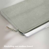 Selencia Corduroy Laptop hoes 13-14 inch - Laptopsleeve -Pistache Cream