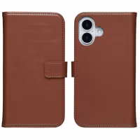 Selencia Echt Leren Bookcase Apple iPhone 17 - Lichtbruin