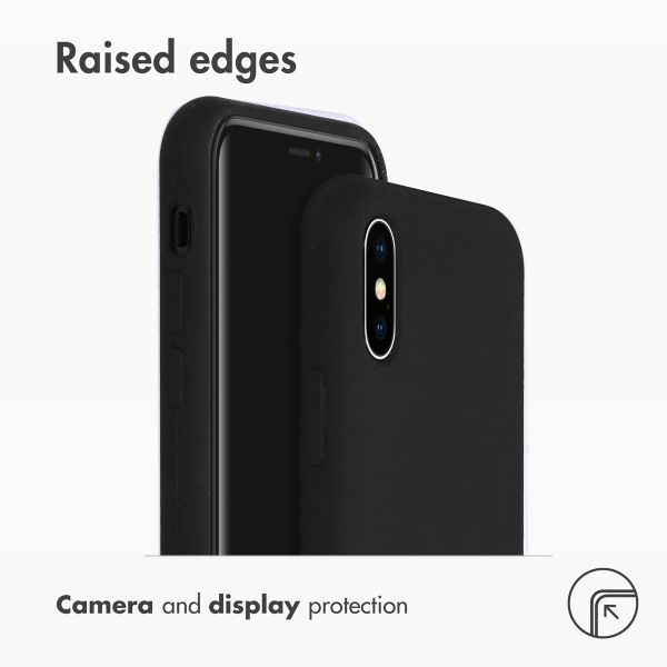 Accezz Liquid Silicone Backcover Apple iPhone X / Xs - Zwart