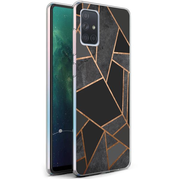 imoshion Design hoesje Samsung Galaxy A71 - Grafisch Koper / Zwart