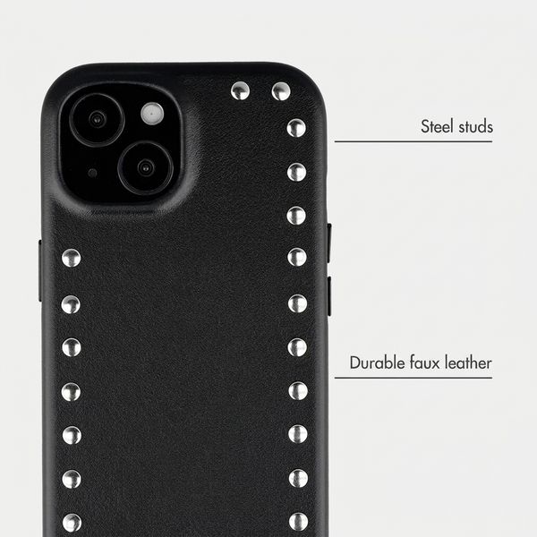 Selencia Studs Back Cover with MagSafe Apple iPhone 15 - Velvet Black