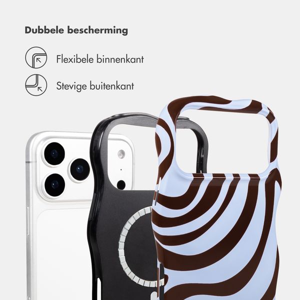 Selencia Vivid Wavy Backcover met MagSafe Apple iPhone 17 Pro - Dream Swirl Chocolate