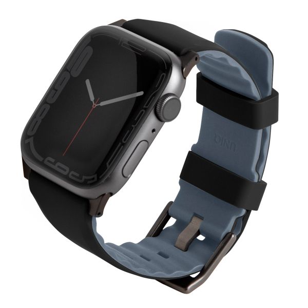 Uniq Linus AiroSoft™ Siliconen bandje Apple Watch Series 1 t/m 9 / SE (38/40/41 mm) | Series 10 (42 mm) - Midnight Black