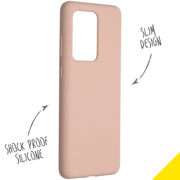 Accezz Liquid Silicone Backcover Samsung Galaxy S20 Ultra - Roze