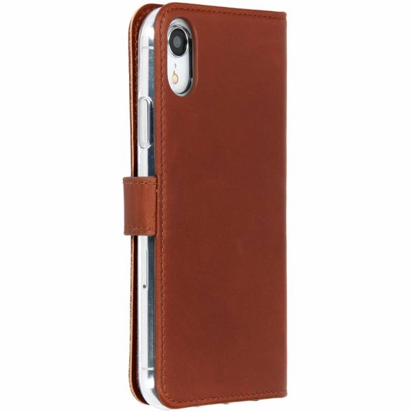 Selencia Echt Leren Bookcase iPhone Xr - Bruin