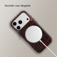 Selencia Croco Backcover met MagSafe Apple iPhone 17 Pro - Choco Brown