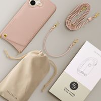 Selencia Nova Telefoonhoes met Koord en Pashouder Apple iPhone 17 - Dusty Rose