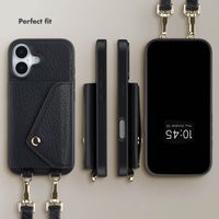 Selencia Sera Phone Case with Cord and Envelope Card Holder Apple iPhone 17 - Black