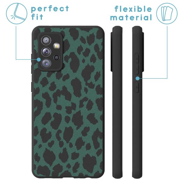 imoshion Design hoesje Samsung Galaxy A72 - Luipaard - Groen / Zwart