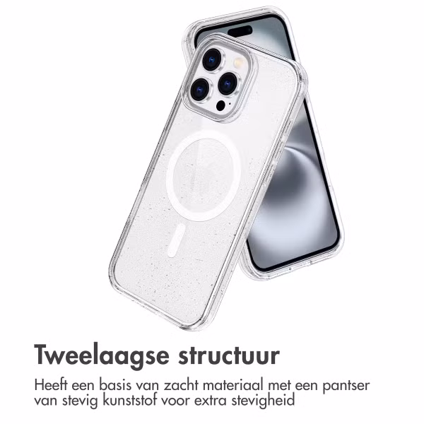 imoshion Sparkle Backcover met MagSafe Apple iPhone 16 Pro Max - Glitter Transparant