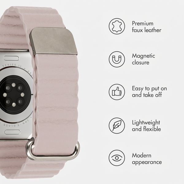 imoshion Magnetic Faux Leather Band Apple Watch | 38/40/41/42 mm - Beige