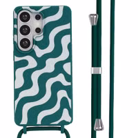 imoshion Siliconen design hoesje met koord Samsung Galaxy S26 Ultra - Petrol Green Groovy