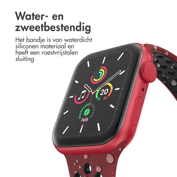 imoshion Sport⁺ bandje Apple Watch Series 1 t/m 10 / SE / Ultra (2) (44/45/46/49 mm) - Maat S/M - Wine Red & Black