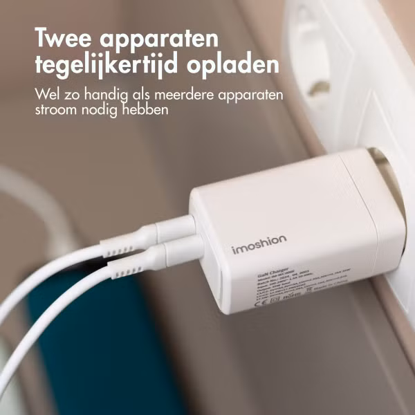 imoshion Wall Charger 35 Watt | Met 2 USB-C poorten - Wit