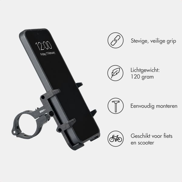 imoshion Aluminium Telefoonhouder Fiets - Lichtgewicht - Universeel - Zwart