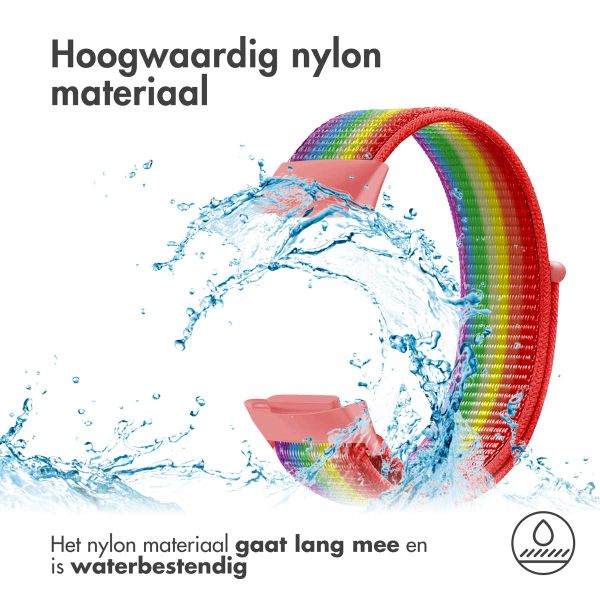 imoshion Nylon bandje Fitbit Charge 5 - Maat S - Rainbow