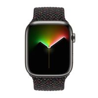 Apple Gevlochten solobandje Apple Watch | 44/45/46/49 mm - Maat 2 - Black Unity
