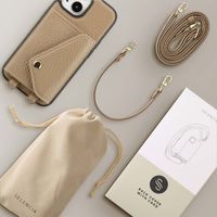 Selencia Sera Phone Case with Cord and Envelope Card Holder Apple iPhone 15 - Taupe