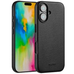 Accezz Leather Back Cover with MagSafe Apple iPhone 16 - Onyx Black