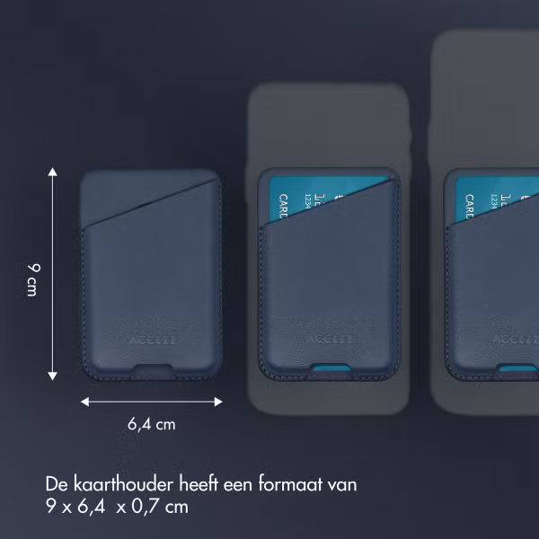 Accezz Leren Kaarthouder - Geschikt voor MagSafe en Qi2 - Nightfall Blue