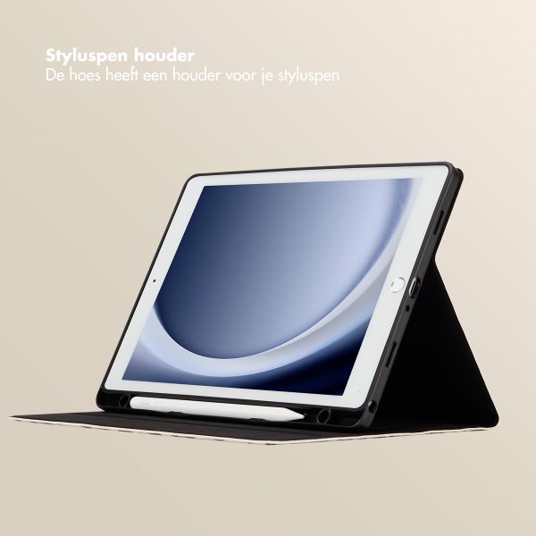 Selencia Sabi Bookcase met panterprint Samsung Galaxy Tab A9 Plus - Soft Ivory