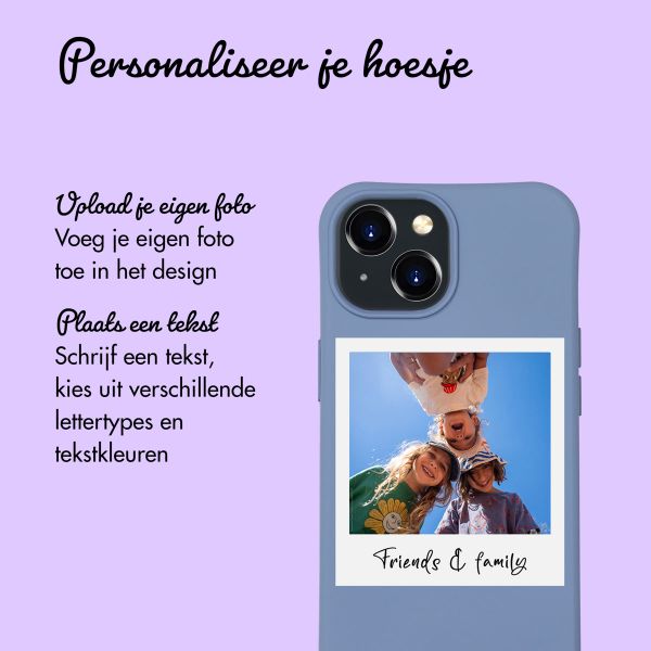 Gepersonaliseerd Color Backcover MagSafe met afneembaar koord en polaroid  iPhone 15 - Ash Blue