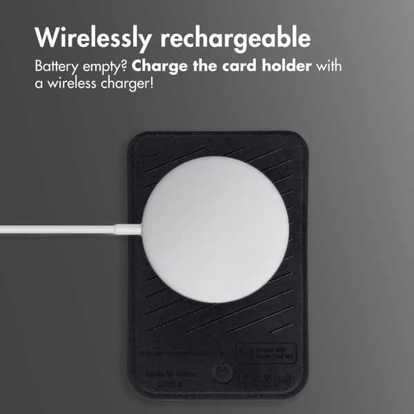 Accezz Magnetic Leather Card Holder - Compatible with Apple Find My - Onyx Black