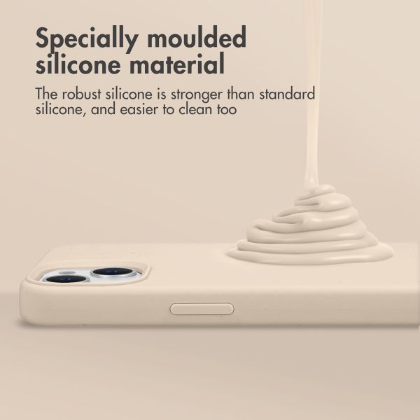 Accezz Liquid Silicone Back Cover Apple iPhone 14 Pro - Stone