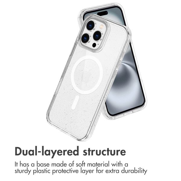 imoshion Sparkle Backcover met MagSafe Apple iPhone 16 Pro - Glitter Transparant